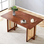 59 Retro Rubberwood Table with Walnut Finish