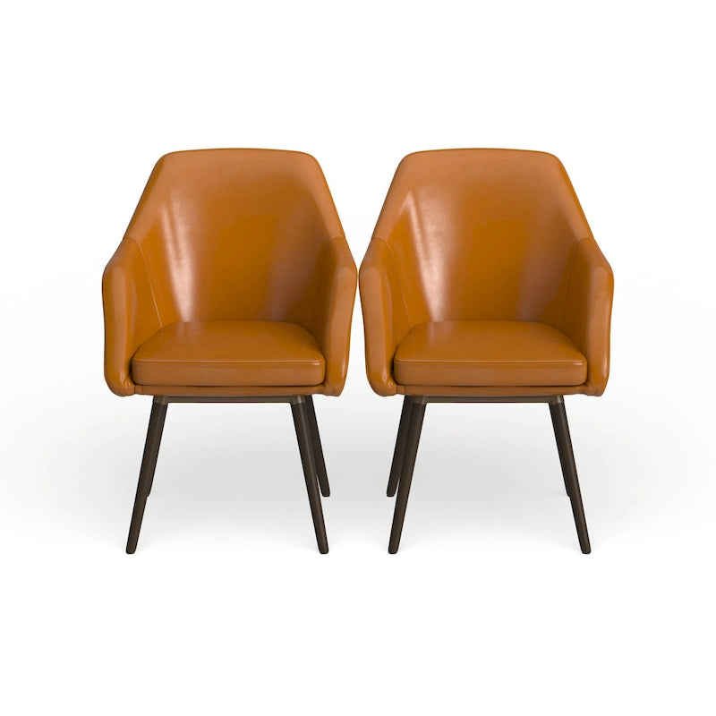 Cappuccino Faux Leather Armchair (Set of 2)
