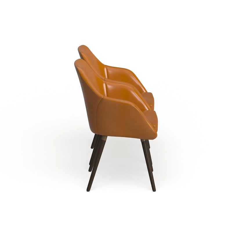 Cappuccino Faux Leather Armchair (Set of 2)