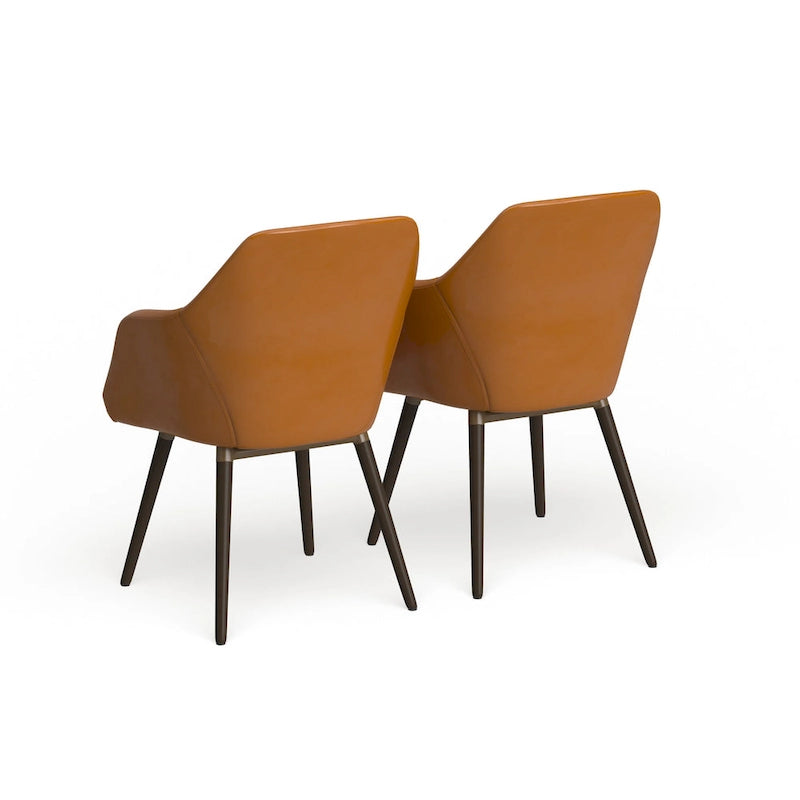 Cappuccino Faux Leather Armchair (Set of 2)