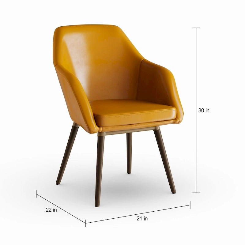 Cappuccino Faux Leather Armchair (Set of 2)