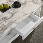 Transitional Rubberwood 4-Piece Open-Shelf Coffee Table Set with Drawer