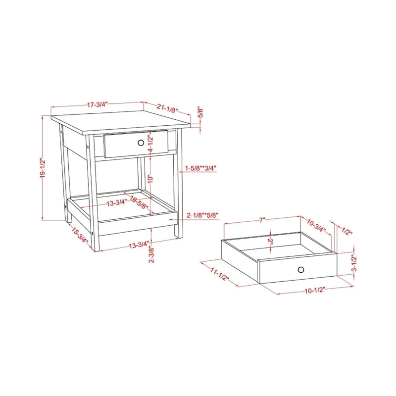 Transitional Rubberwood 4-Piece Open-Shelf Coffee Table Set with Drawer