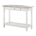 Transitional Rubberwood 4-Piece Open-Shelf Coffee Table Set with Drawer