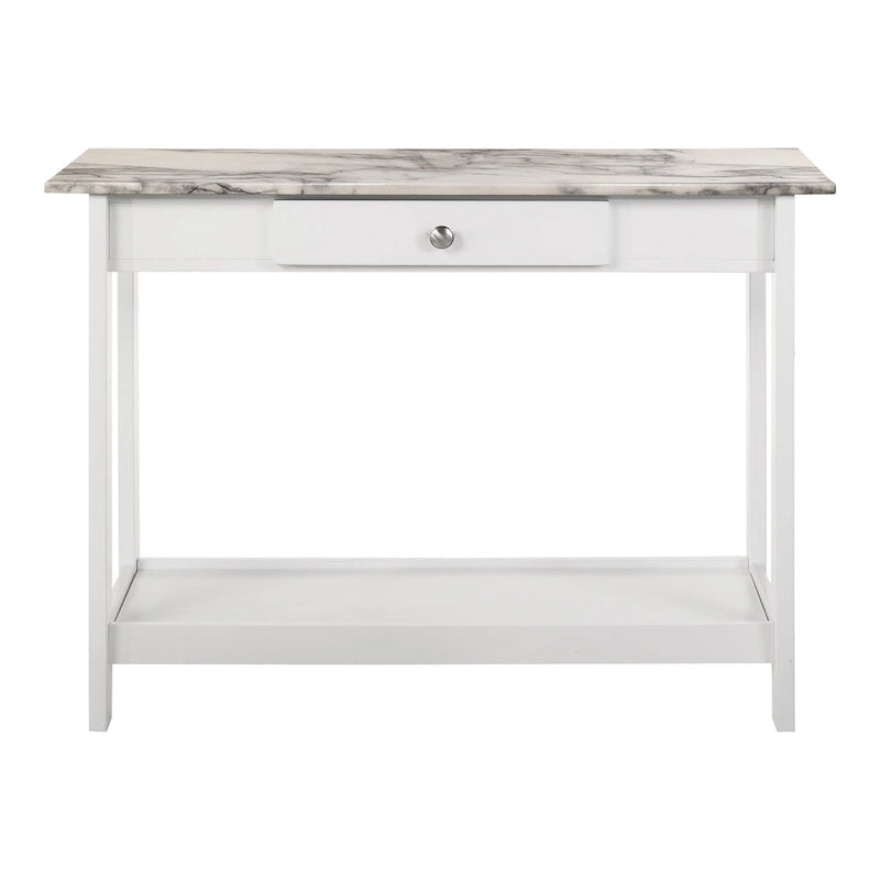 Transitional Rubberwood 4-Piece Open-Shelf Coffee Table Set with Drawer