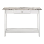 Transitional Rubberwood 4-Piece Open-Shelf Coffee Table Set with Drawer