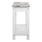 Transitional Rubberwood 4-Piece Open-Shelf Coffee Table Set with Drawer