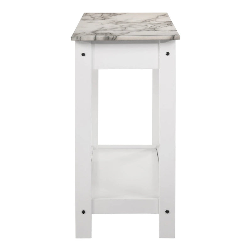 Transitional Rubberwood 4-Piece Open-Shelf Coffee Table Set with Drawer