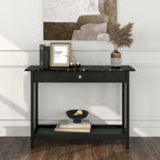 Transitional Rubberwood 4-Piece Open-Shelf Coffee Table Set with Drawer