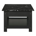 Transitional Rubberwood 4-Piece Open-Shelf Coffee Table Set with Drawer
