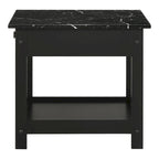 Transitional Rubberwood 4-Piece Open-Shelf Coffee Table Set with Drawer