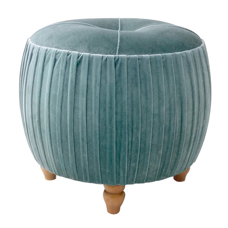 Small Velvet Round Footstool