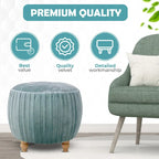 Small Velvet Round Footstool