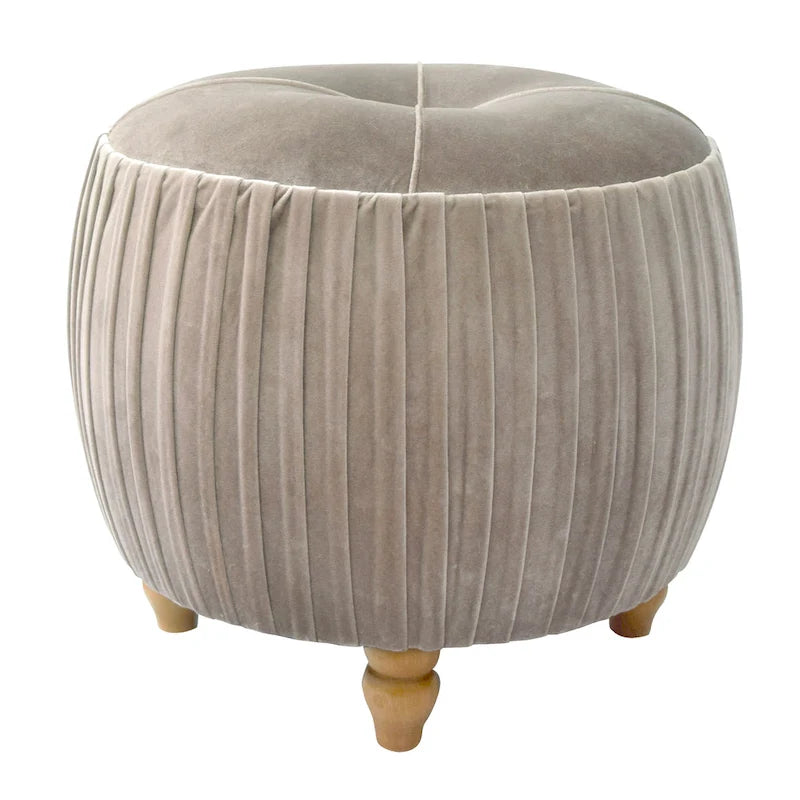 Small Velvet Round Footstool