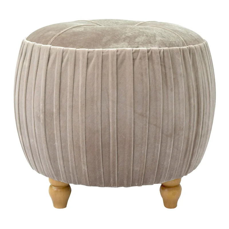Small Velvet Round Footstool