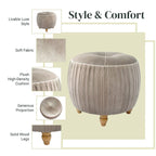 Small Velvet Round Footstool