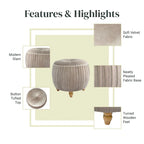 Small Velvet Round Footstool