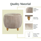 Small Velvet Round Footstool