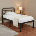 Industrial Style Metal Bed Frame with Headboard and Support