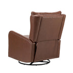 Jordano Mid-century Genuine Leather Recliner with Metal Base