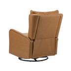 Jordano Mid-century Genuine Leather Recliner with Metal Base