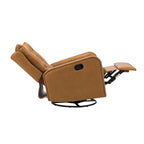 Jordano Mid-century Genuine Leather Recliner with Metal Base