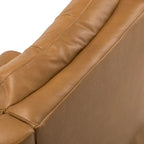 Jordano Mid-century Genuine Leather Recliner with Metal Base