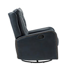 Jordano Mid-century Genuine Leather Recliner with Metal Base