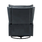 Jordano Mid-century Genuine Leather Recliner with Metal Base