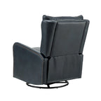 Jordano Mid-century Genuine Leather Recliner with Metal Base