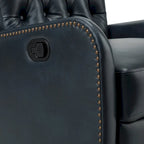 Jordano Mid-century Genuine Leather Recliner with Metal Base