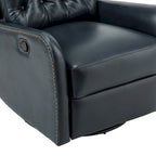 Jordano Mid-century Genuine Leather Recliner with Metal Base