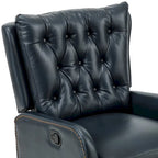 Jordano Mid-century Genuine Leather Recliner with Metal Base