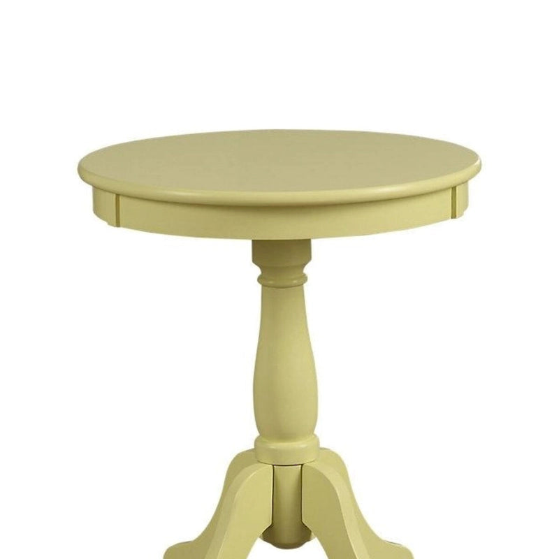 Traditional Style Wooden Round Side Table with Turned Pedestal Base - 22 H x 18 W x 18 L Inches